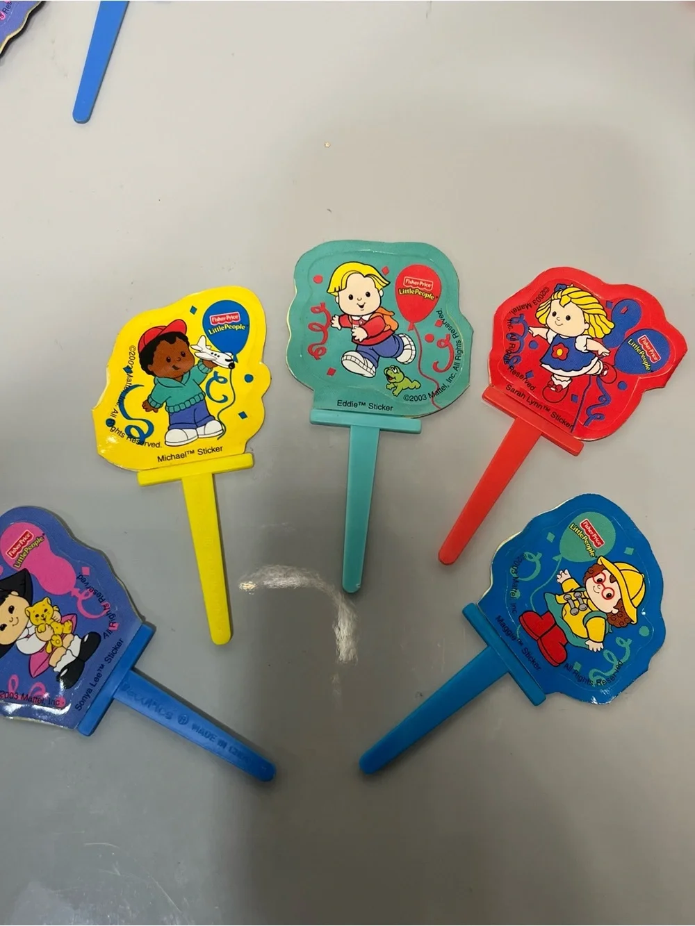 Vintage Fisher-Price Little People DecoPics Cupcake Toppers & Stickers Lot of 20